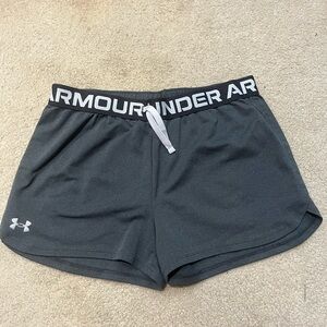 Grey under armor athletic shorts
